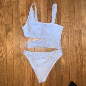Sexy White Onsie Bathing Suit